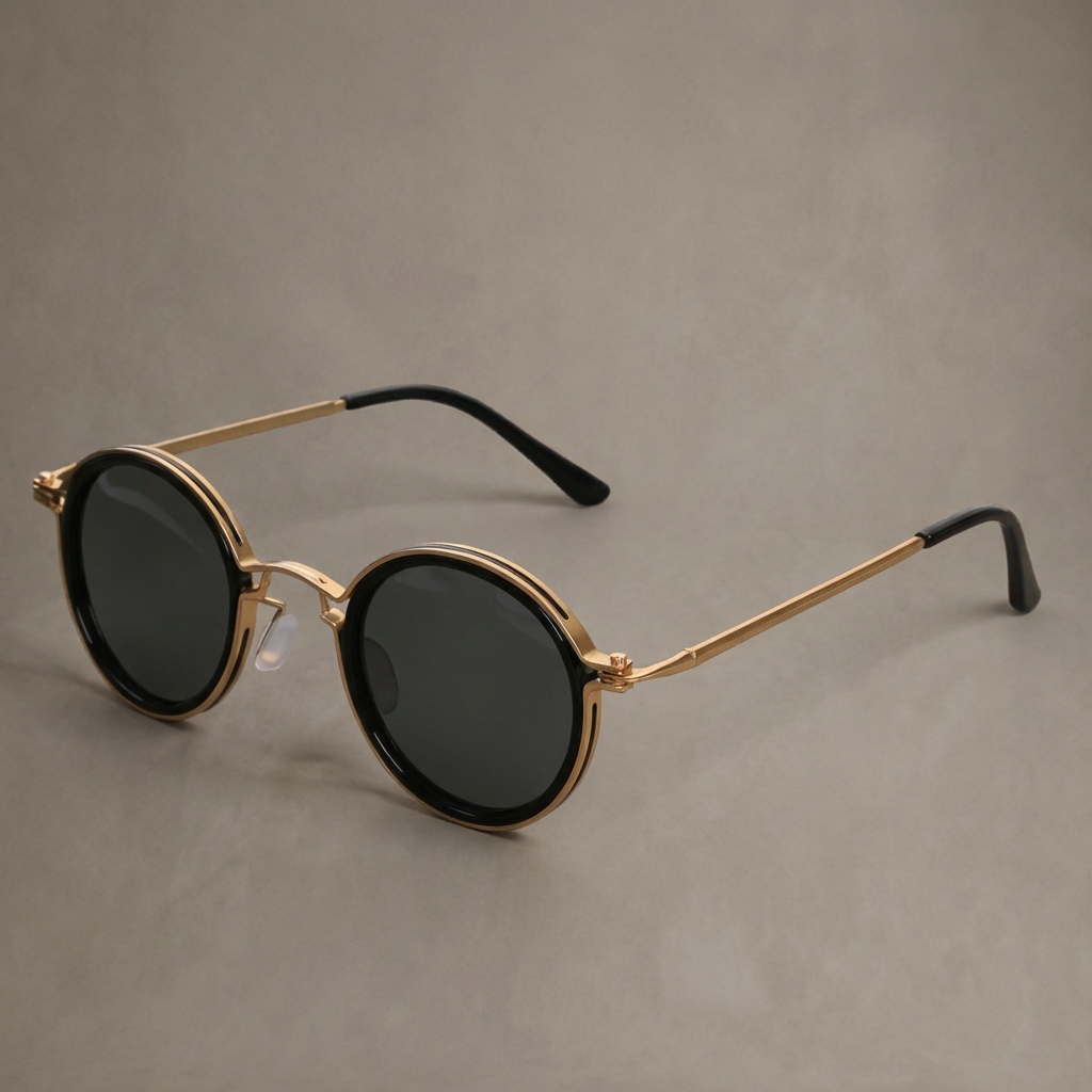 Aether Men's Vintage Round Sunglasess | Retro