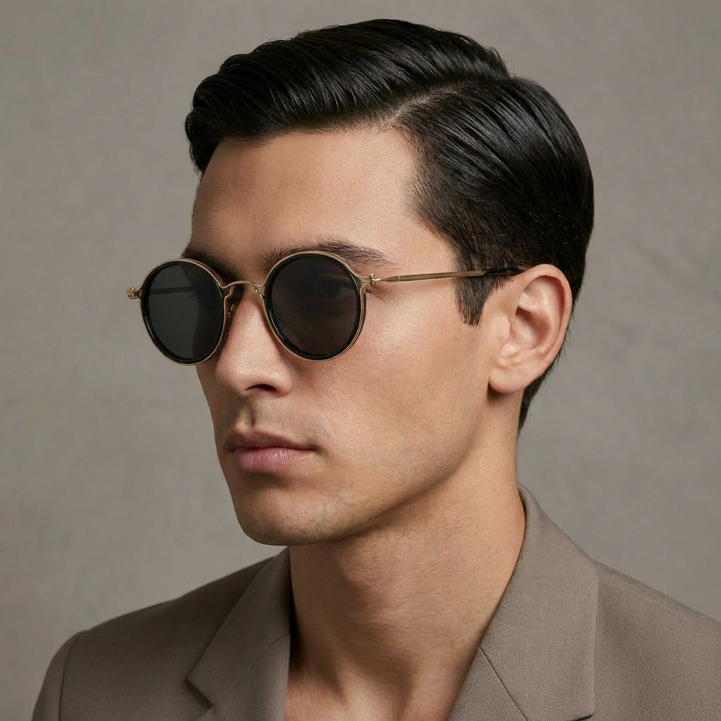Aether Men's Vintage Round Sunglasess | Retro