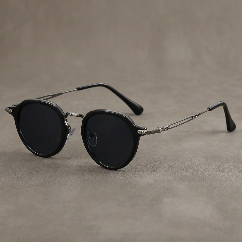 Onyx Men's Classic Round Sunglasses | Vintage