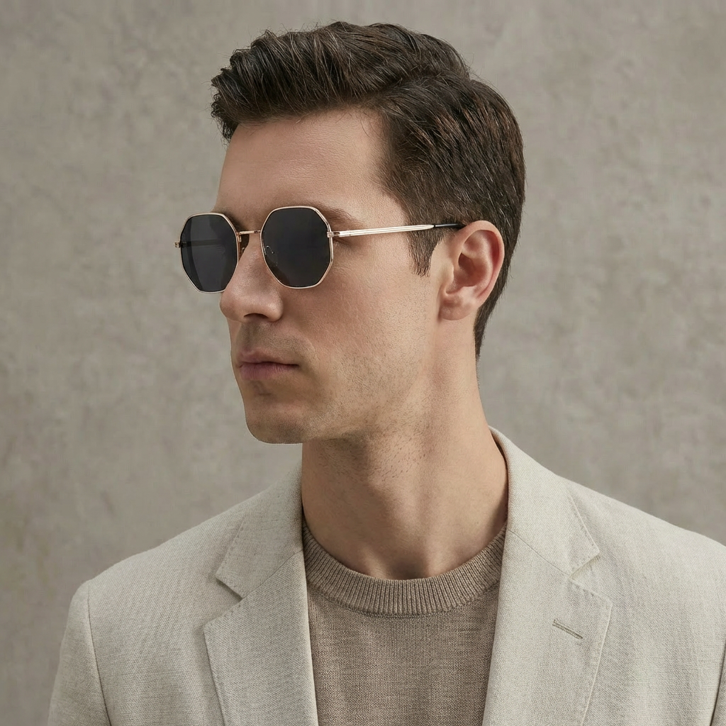 Axiom Men's Polygon Metal Sunglasses | Vintage